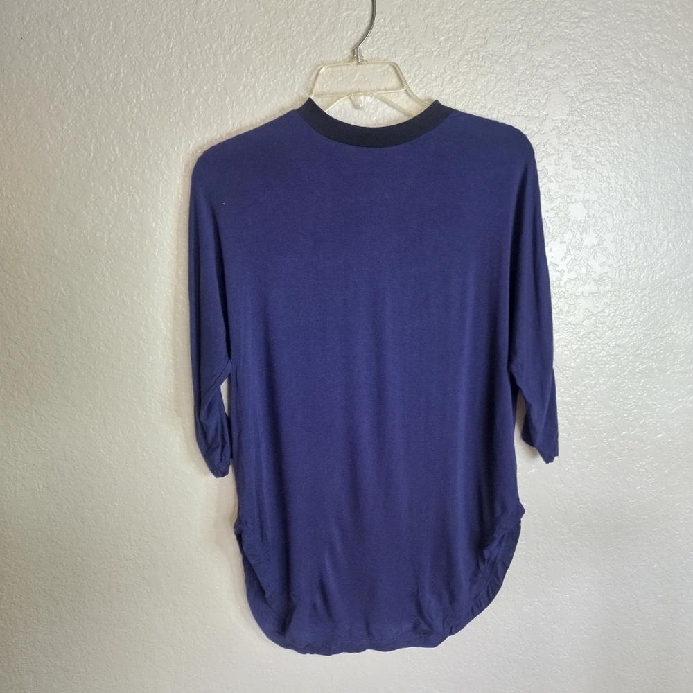 Roucha Crew Neck Baseball Quarter Sleeve Tee Sz S Petite